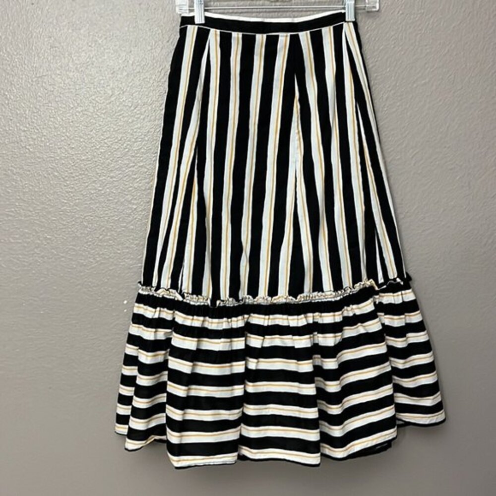 Who What Wear True Wrap Skirt striped Black/White/yellow Size 4 - Picture 7 of 15